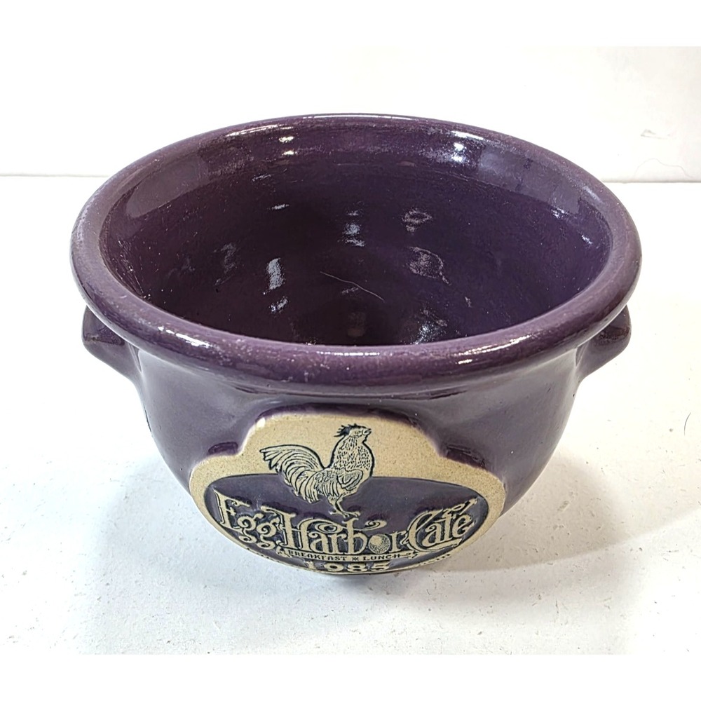 Deneen Pottery Egg Harbor Cafe 1985 Purple Soup Cauldron Hand Thrown USA 2014